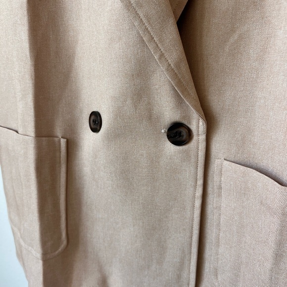 Blazer NWOTs women's large brown camel tan double breast - Picture 3 of 8